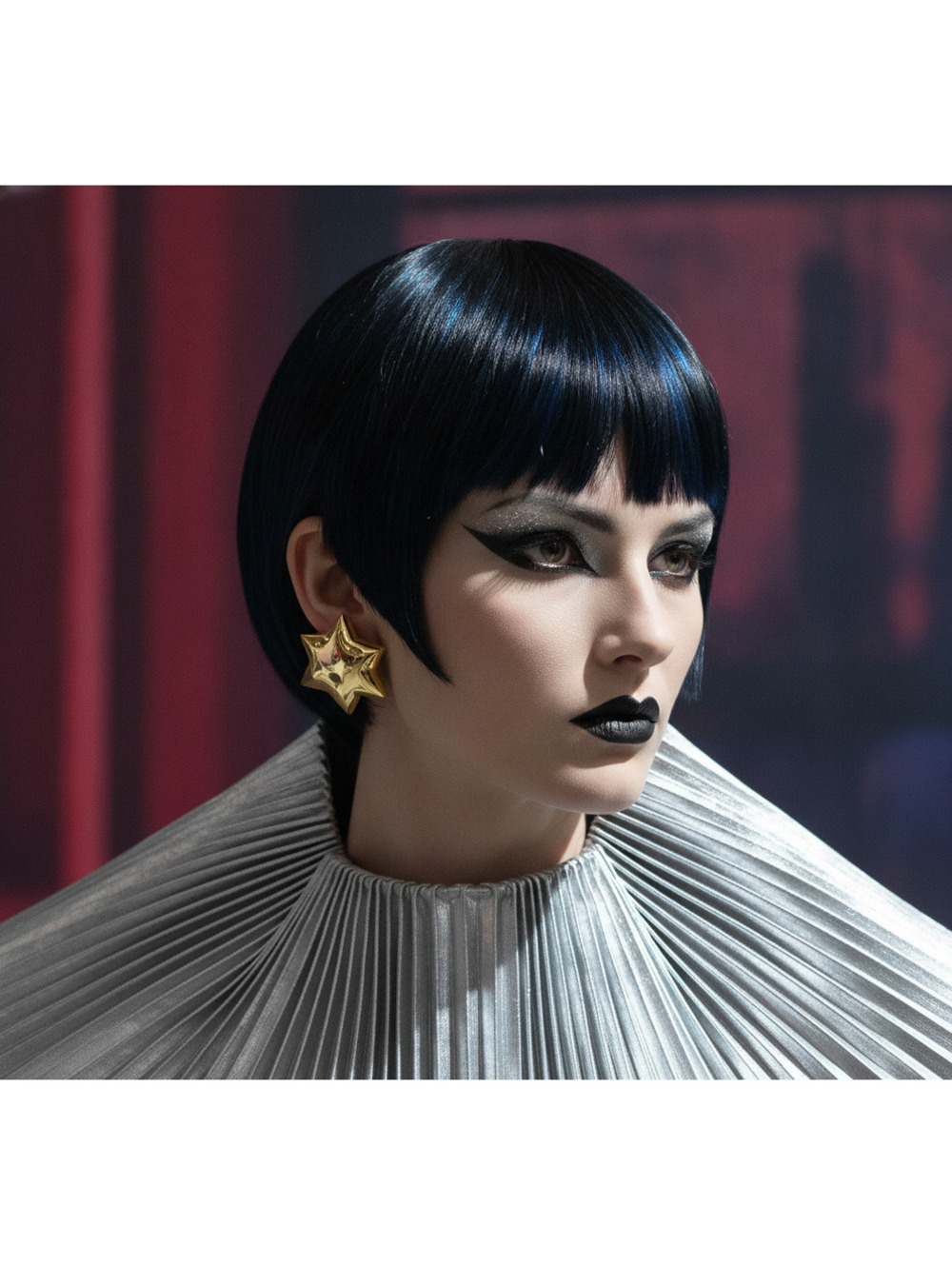 Bold Gold Star-Shaped Statement Clip Earrings